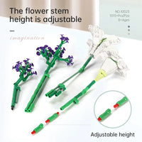 Thumbnail for Building Blocks MOC Flowers Bouquet Bonsai Lily Potted Plant Bricks Toys - 4