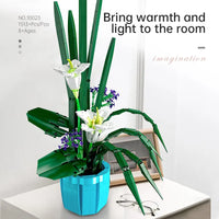 Thumbnail for Building Blocks MOC Flowers Bouquet Bonsai Lily Potted Plant Bricks Toys - 2