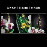 Thumbnail for Building Blocks MOC Flowers Bouquet Potted Butterfly Orchid Plant Bricks Toy Construction Set Toys - 5