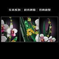 Thumbnail for Building Blocks MOC Flowers Bouquet Potted Butterfly Orchid Plant Bricks Toy - 5