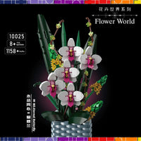 Thumbnail for Building Blocks MOC Flowers Bouquet Potted Butterfly Orchid Plant Bricks Toy - 2