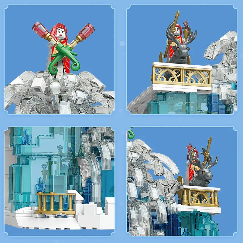 Building Blocks MOC Girl Creative Expert Princess Crystal Falls Castle Bricks Toy - 6