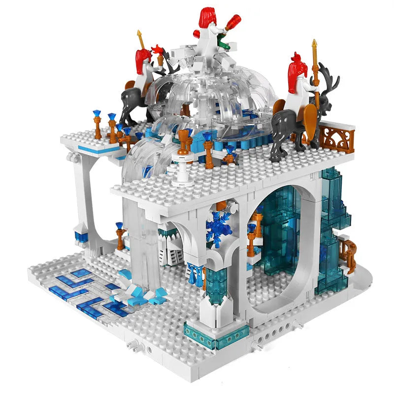 Building Blocks MOC Girl Creative Expert Princess Crystal Falls Castle Bricks Toy - 9