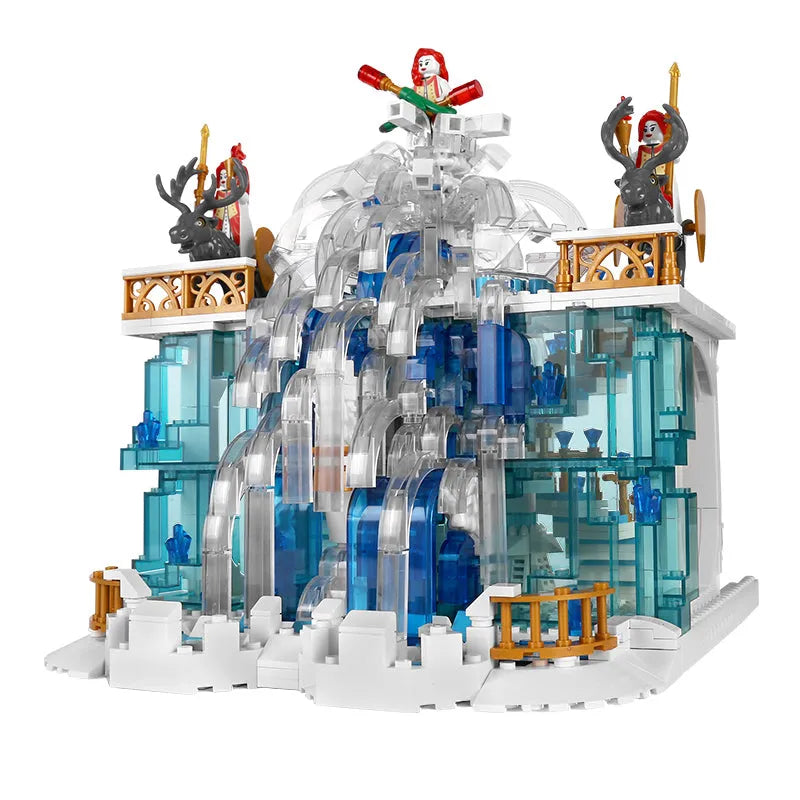 Building Blocks MOC Girl Creative Expert Princess Crystal Falls Castle Bricks Toy - 7