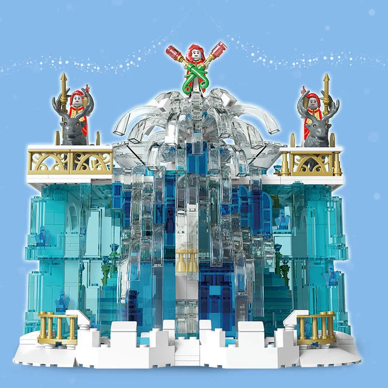 Building Blocks MOC Girl Creative Expert Princess Crystal Falls Castle Bricks Toy - 5