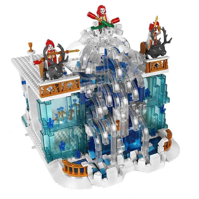 Building Blocks MOC Girl Creative Expert Princess Crystal Falls Castle Bricks Toy - 1