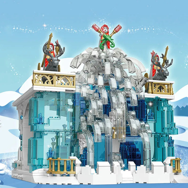 Building Blocks MOC Girl Creative Expert Princess Crystal Falls Castle Bricks Toy - 4