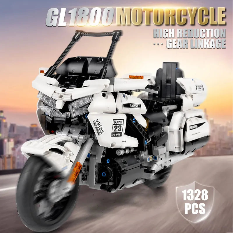 Building Blocks MOC Gold Wing GL1800 Classic Motorcycle Bricks Toys 23001 - 3