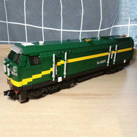 Thumbnail for Building Blocks MOC Green Diesel Train Extended Carriage Bricks Toy - 5