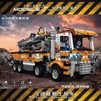 Thumbnail for Building Blocks MOC Heavy-Duty Pneumatic Concrete Pump Truck Bricks Toy Construction Set Toys - 2