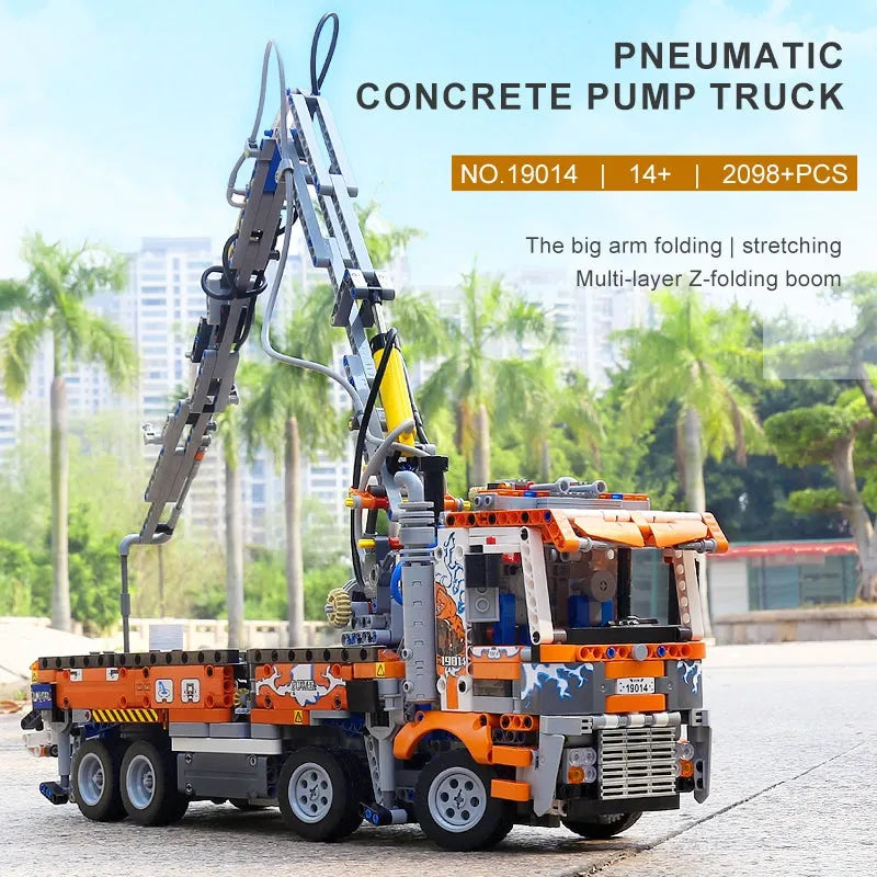 Building Blocks MOC Heavy-Duty Pneumatic Concrete Pump Truck Bricks Toy Construction Set Toys - 8