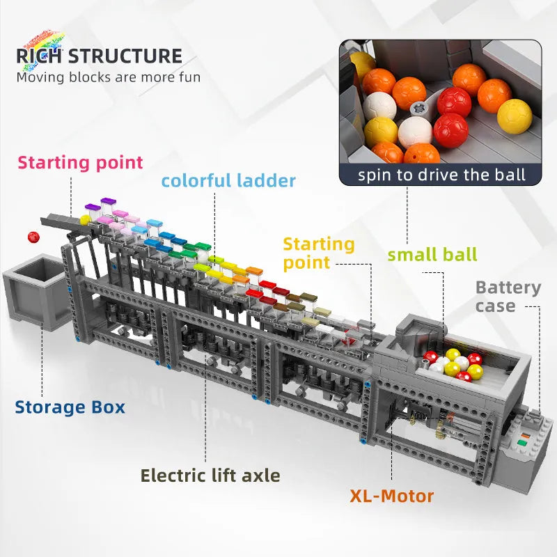 Building Blocks MOC Ideas Expert The Rainbow Stepper Bricks Toy 26004 - 5