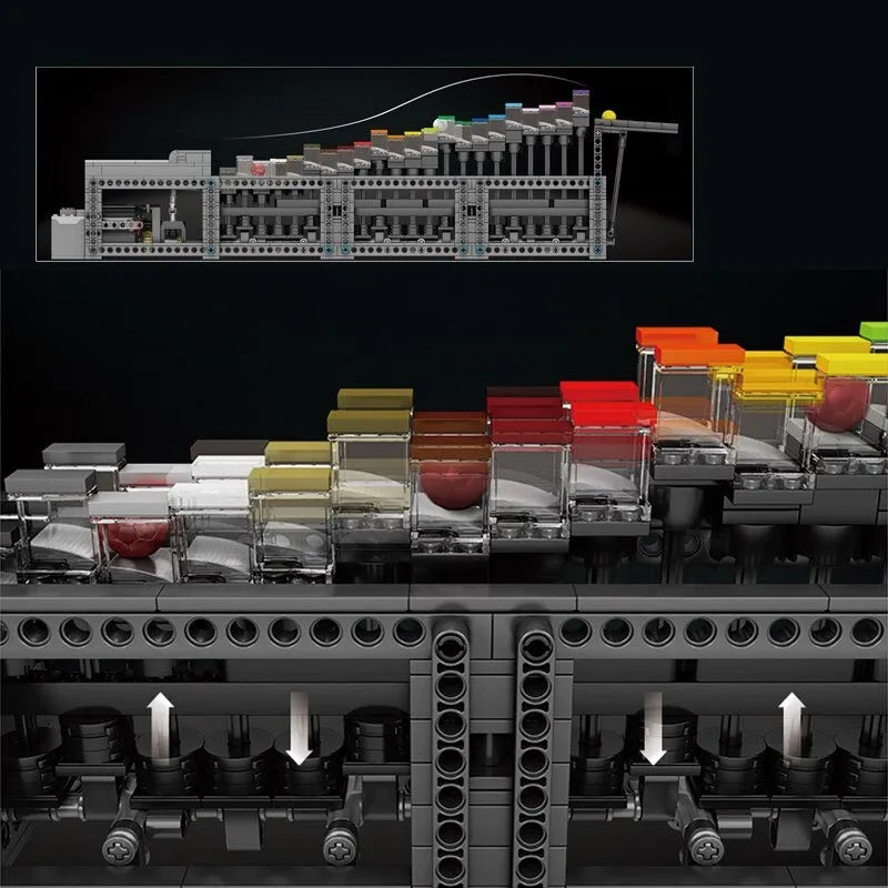Building Blocks MOC Ideas Expert The Rainbow Stepper Bricks Toy 26004 - 13