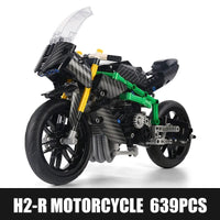 Thumbnail for Building Blocks MOC KAWASAKI H2R Racing Motorcycle Bricks Toy 23002 - 1