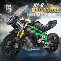 Thumbnail for Building Blocks MOC KAWASAKI H2R Racing Motorcycle Bricks Toy 23002 - 7