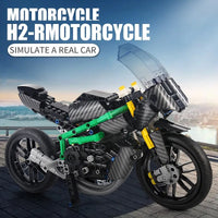 Thumbnail for Building Blocks MOC KAWASAKI H2R Racing Motorcycle Bricks Toy 23002 - 8