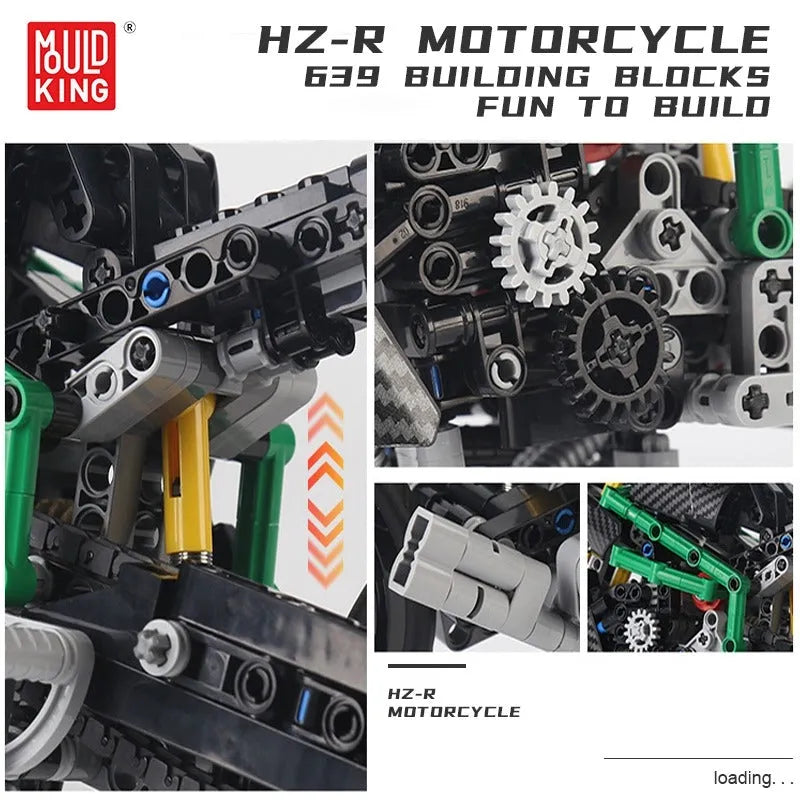 Building Blocks MOC KAWASAKI H2R Racing Motorcycle Bricks Toy 23002 - 5
