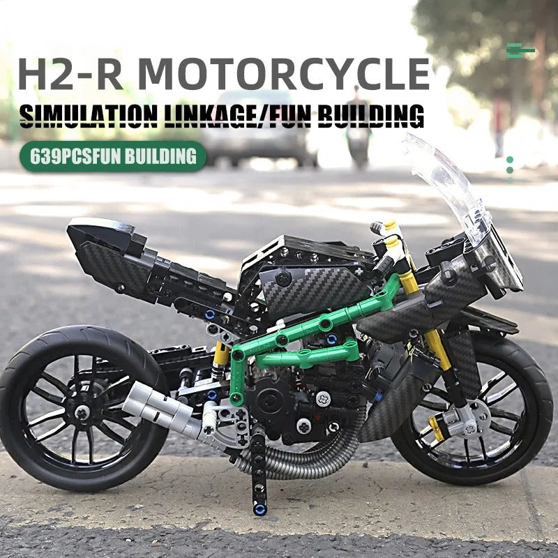 Building Blocks MOC KAWASAKI H2R Racing Motorcycle Bricks Toy 23002 - 11