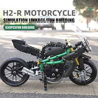 Thumbnail for Building Blocks MOC KAWASAKI H2R Racing Motorcycle Bricks Toy 23002 - 11