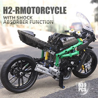 Thumbnail for Building Blocks MOC KAWASAKI H2R Racing Motorcycle Bricks Toy 23002 Construction Set Toys - 10