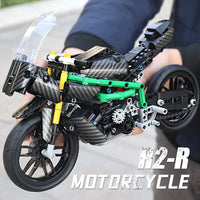 Thumbnail for Building Blocks MOC KAWASAKI H2R Racing Motorcycle Bricks Toy 23002 - 9