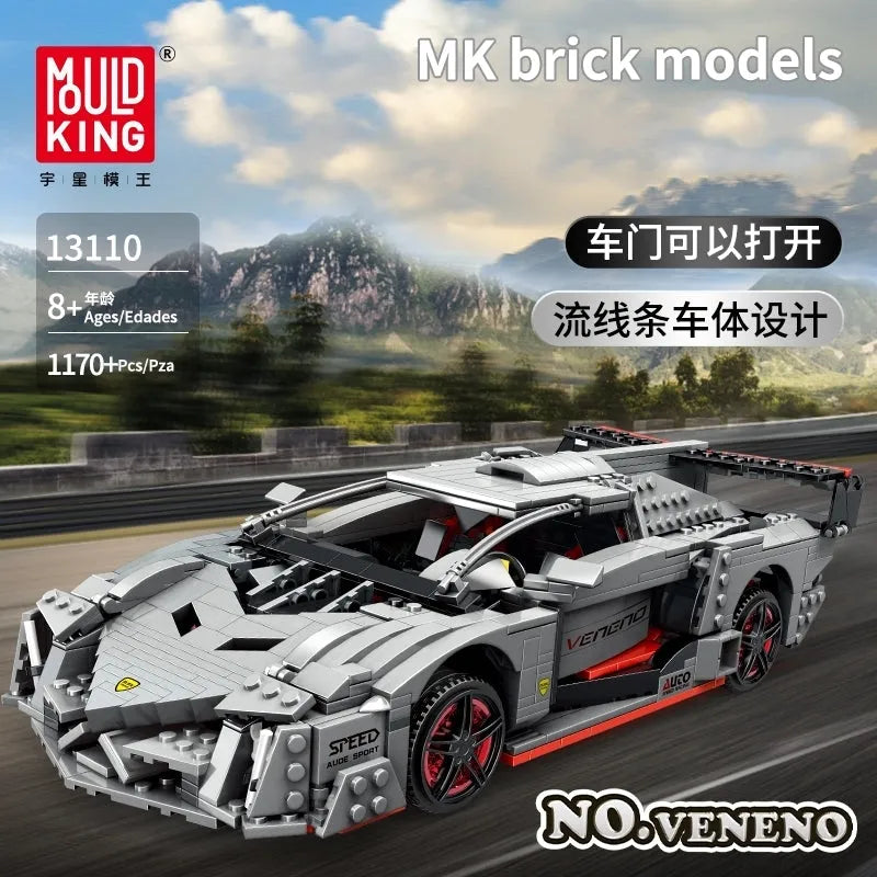 Building Blocks MOC Lambo Veneno Super Racing Sports Car Bricks Toys 13110 Construction Set Toys - 7