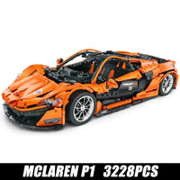 Thumbnail for Building Blocks MOC McLaren P1 Hypercar Racing Car Bricks Toy 13090 - 7