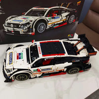 Thumbnail for Building Blocks MOC Mercedes Benz AMG C63 DTM Racing Car Bricks Toy 13075 Construction Set Toys - 14
