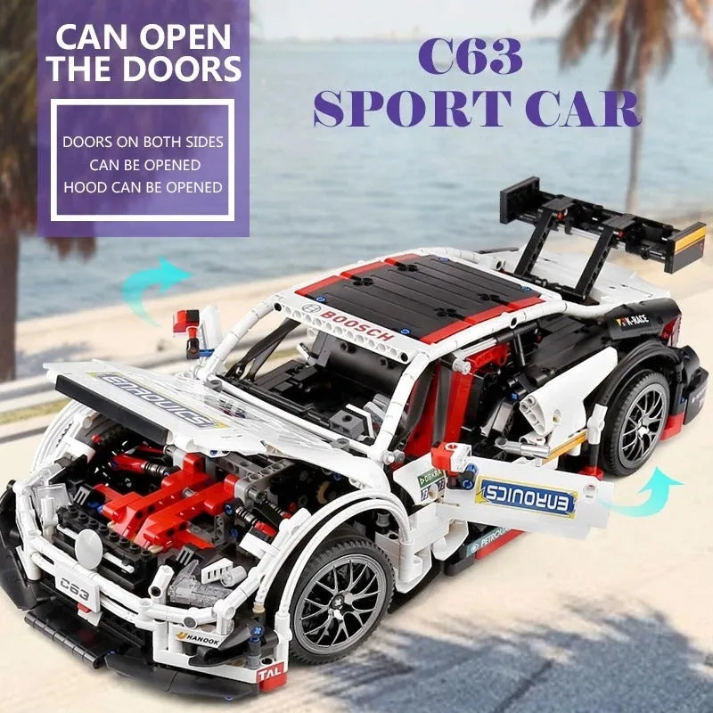 Building Blocks MOC Mercedes Benz AMG C63 DTM Racing Car Bricks Toy 13075 Construction Set Toys - 8
