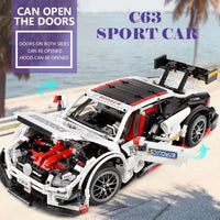 Thumbnail for Building Blocks MOC Mercedes Benz AMG C63 DTM Racing Car Bricks Toy 13075 Construction Set Toys - 8