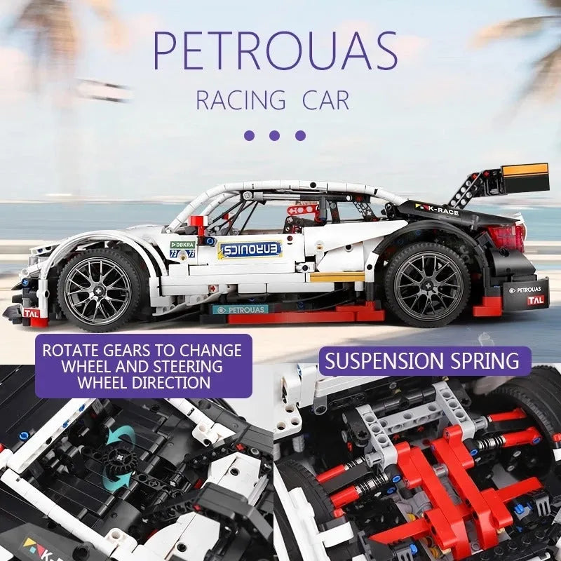 Building Blocks MOC Mercedes Benz AMG C63 DTM Racing Car Bricks Toy 13075 Construction Set Toys - 7