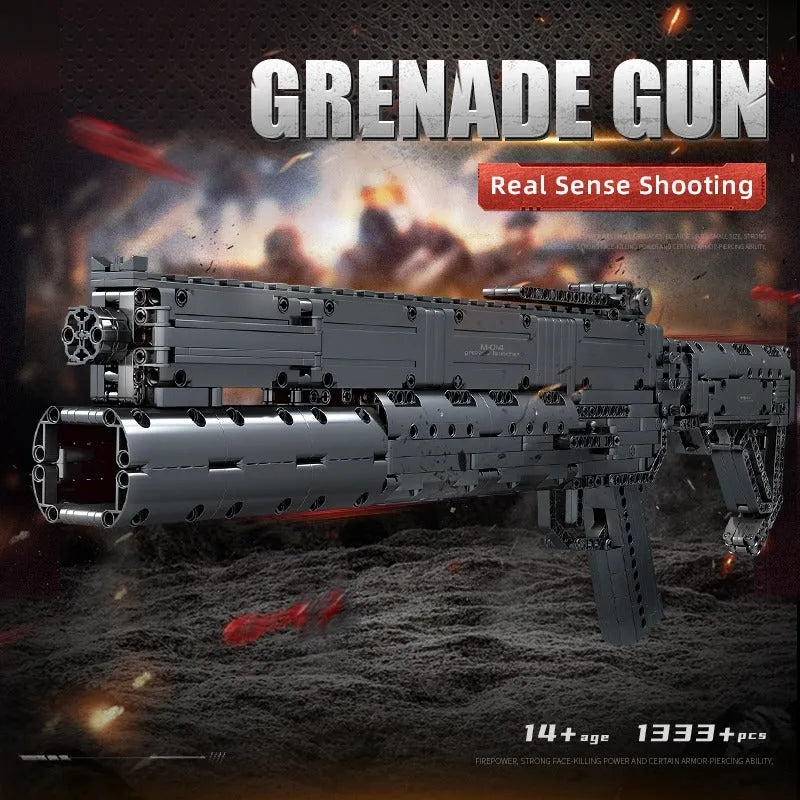 Building Blocks MOC Military Motorized Grenade Launcher Gun Bricks Toy 14014 - 2