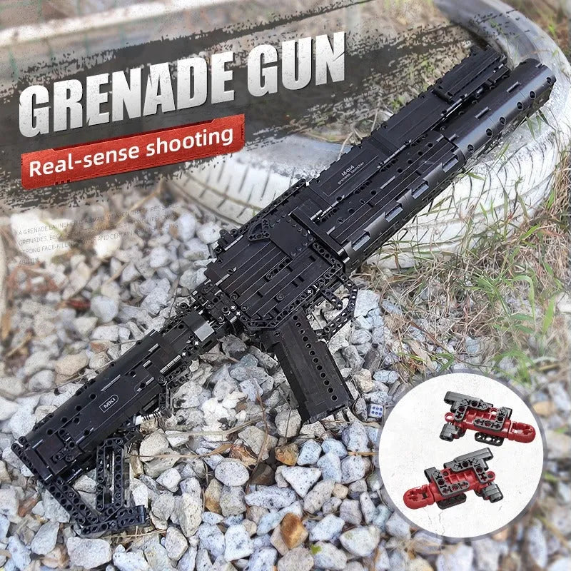 Building Blocks MOC Military Motorized Grenade Launcher Gun Bricks Toy 14014 - 3