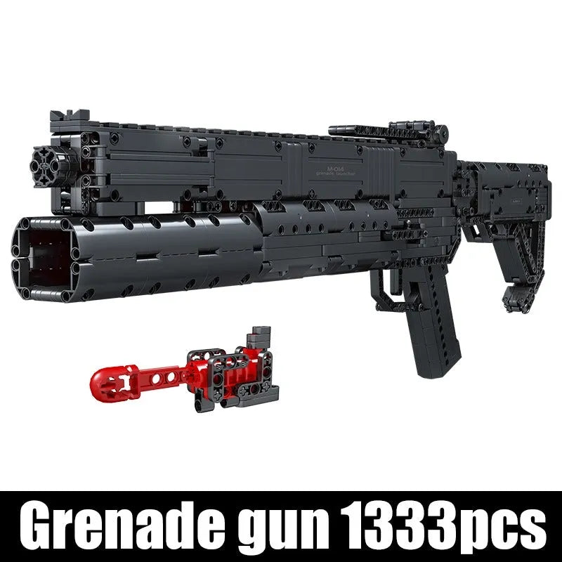 Building Blocks MOC Military Motorized Grenade Launcher Gun Bricks Toy 14014 - 1