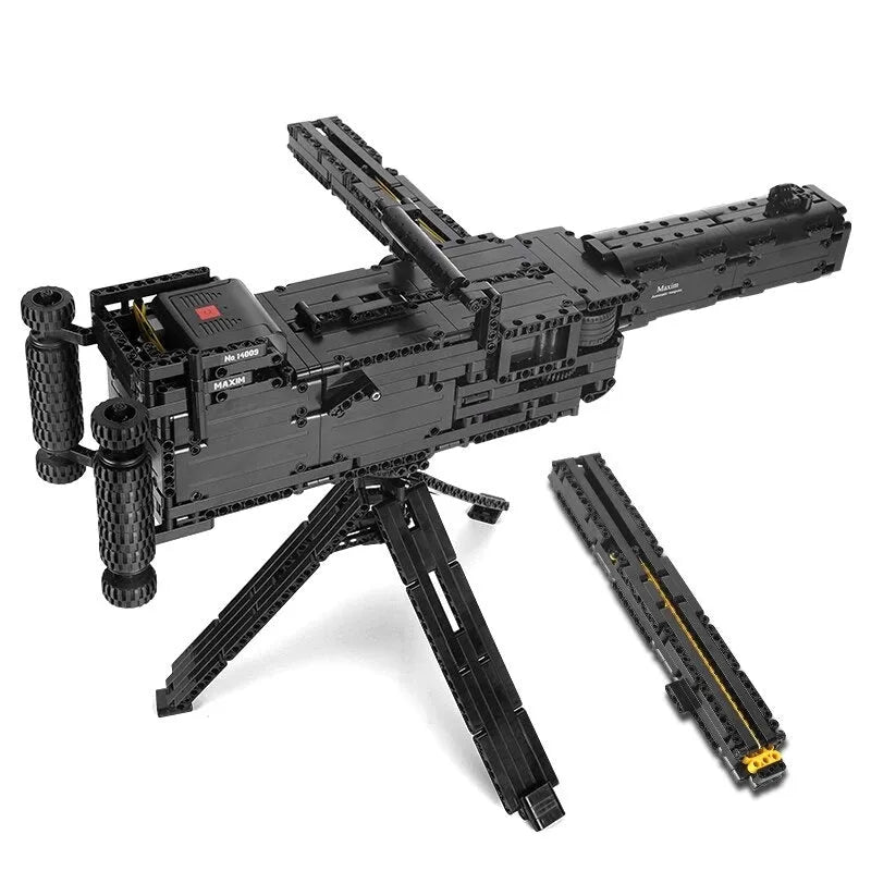 Building Blocks MOC Military Motorized Maxim Burst Gun Bricks Toys 14009 - 3