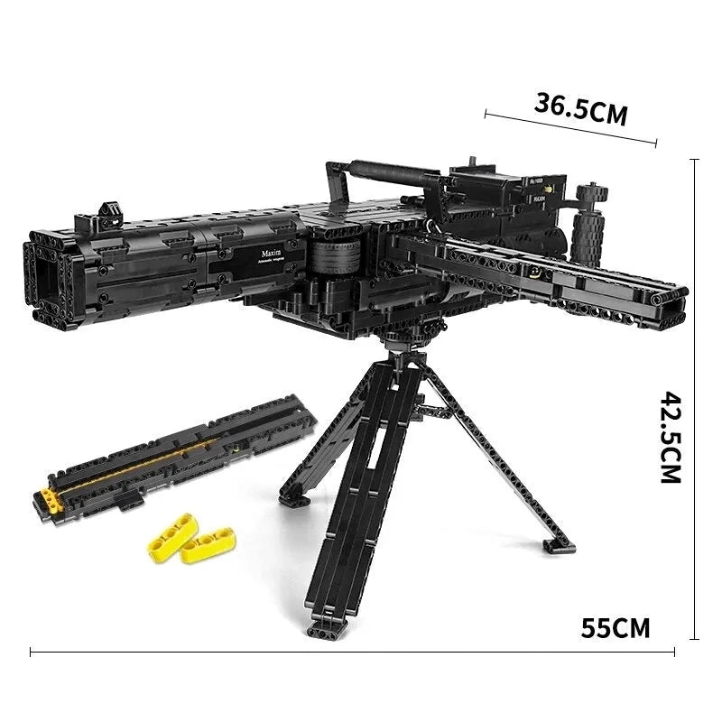 Building Blocks MOC Military Motorized Maxim Burst Gun Bricks Toys 14009 - 6