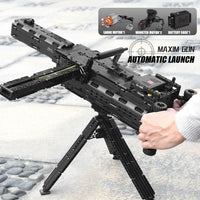 Thumbnail for Building Blocks MOC Military Motorized Maxim Burst Gun Bricks Toys 14009 - 10