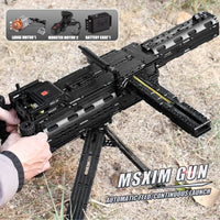 Thumbnail for Building Blocks MOC Military Motorized Maxim Burst Gun Bricks Toys 14009 - 11