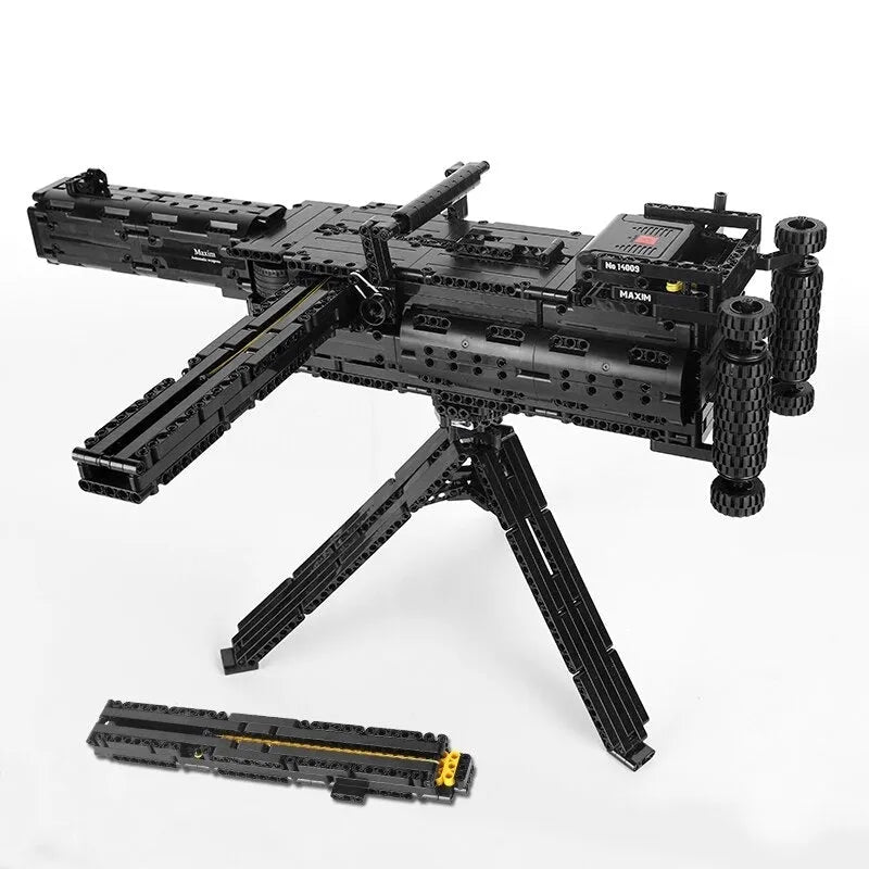 Building Blocks MOC Military Motorized Maxim Burst Gun Bricks Toys 14009 - 4