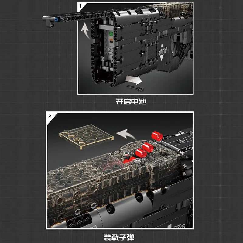 Building Blocks MOC Military Motorized P90 SMG Gun Bricks Toys 14018 - 5