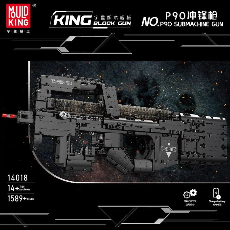 Building Blocks MOC Military Motorized P90 SMG Gun Bricks Toys 14018 - 2