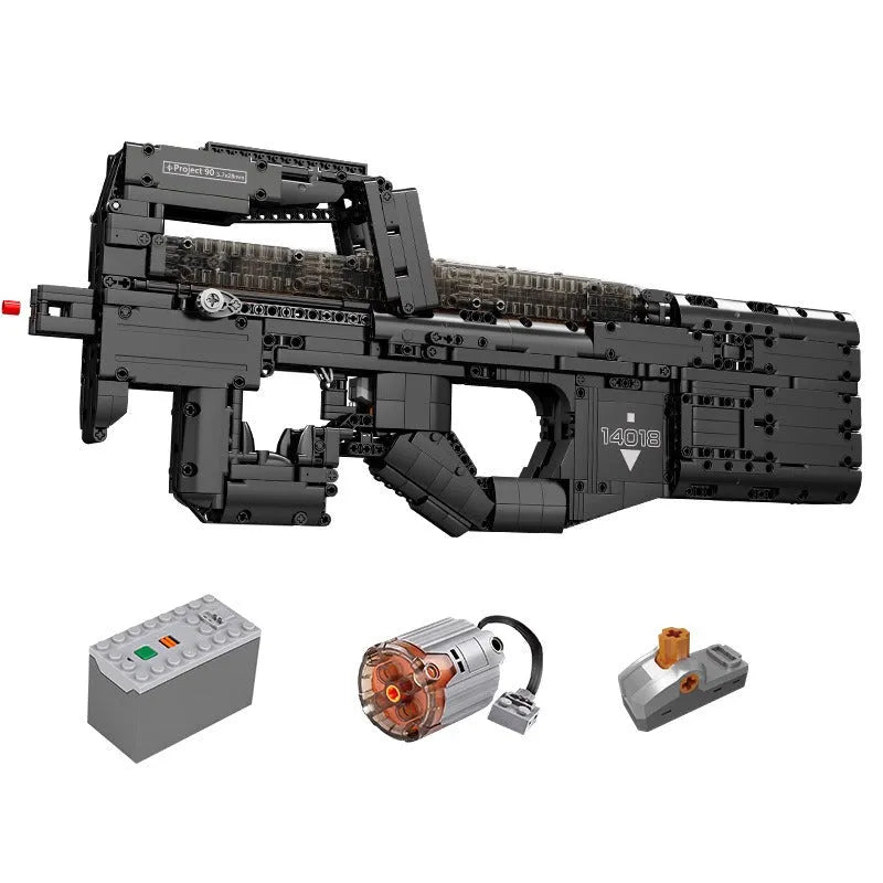 Building Blocks MOC Military Motorized P90 SMG Gun Bricks Toys 14018 - 1