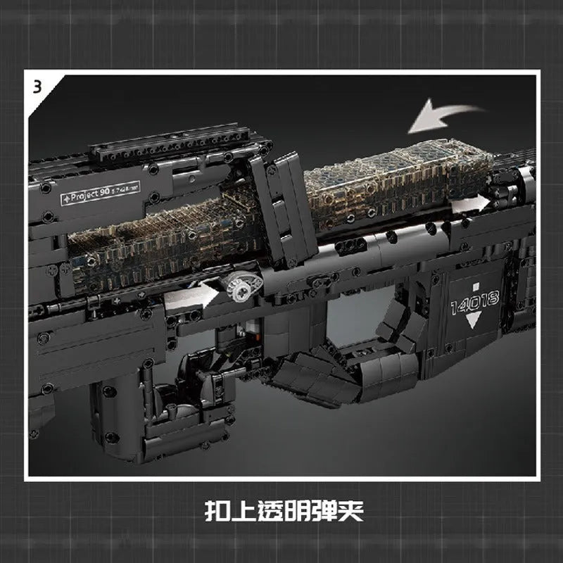 Building Blocks MOC Military Motorized P90 SMG Gun Bricks Toys 14018 - 4