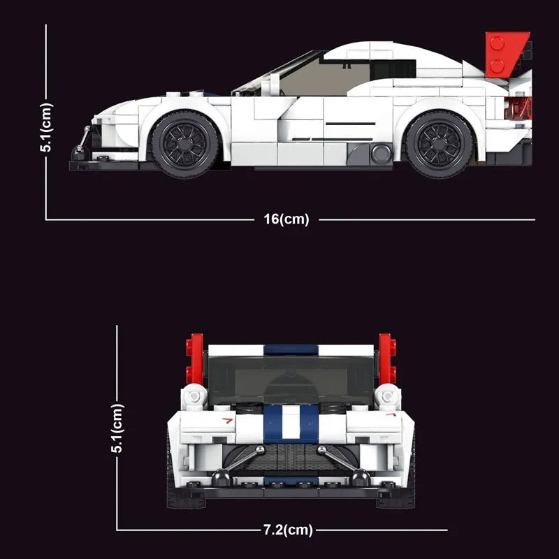 Building Blocks MOC Mini Dodge Viper ACR Racing Sports Car Bricks Toys 27011 - 6