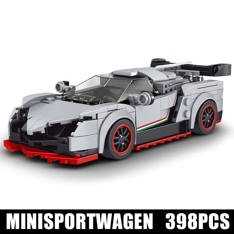 Building Blocks MOC Mini Lambo Veneno Racing Sports Car Bricks Toy 27007 - 4