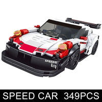 Thumbnail for Building Blocks MOC Mini Porsche 911 RSR Racing Sports Car Bricks Toy 27010 - 1