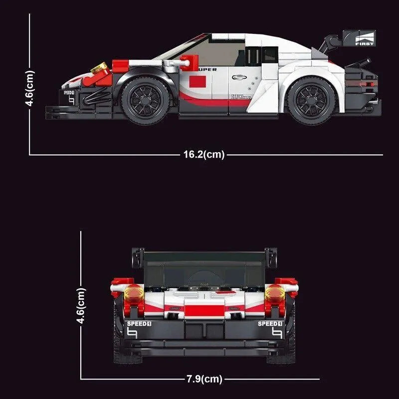 Building Blocks MOC Mini Porsche 911 RSR Racing Sports Car Bricks Toy 27010 Construction Set Toys - 2