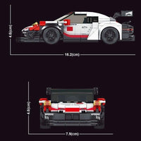 Thumbnail for Building Blocks MOC Mini Porsche 911 RSR Racing Sports Car Bricks Toy 27010 - 2