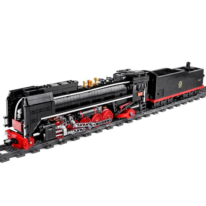 Building Blocks MOC Motorized APP RC QJ Steam Locomotive Train Bricks Toys - 8