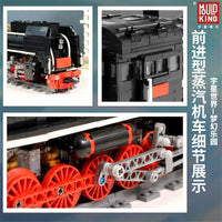 MOC Motorized Steam Locomotive Train Building Blocks